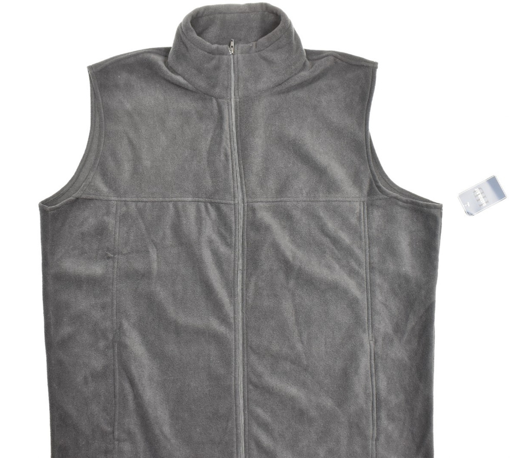 Harbor Bay Men's Full Zip Fleece Vest Jacket Charcoal Grey Size 2XLT Tall NWT